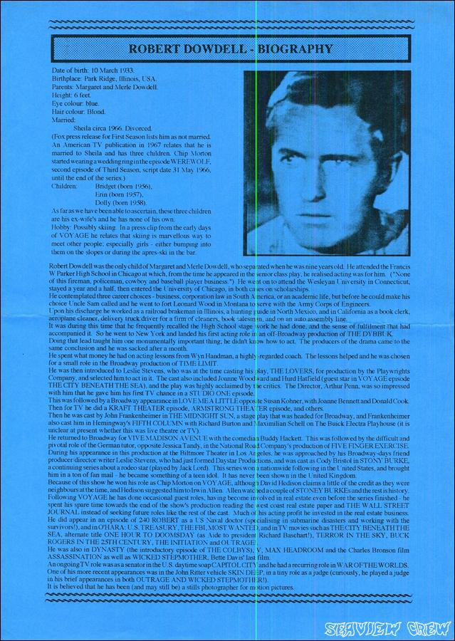 Seaview Fact Sheet 8 - Robert Dowdell